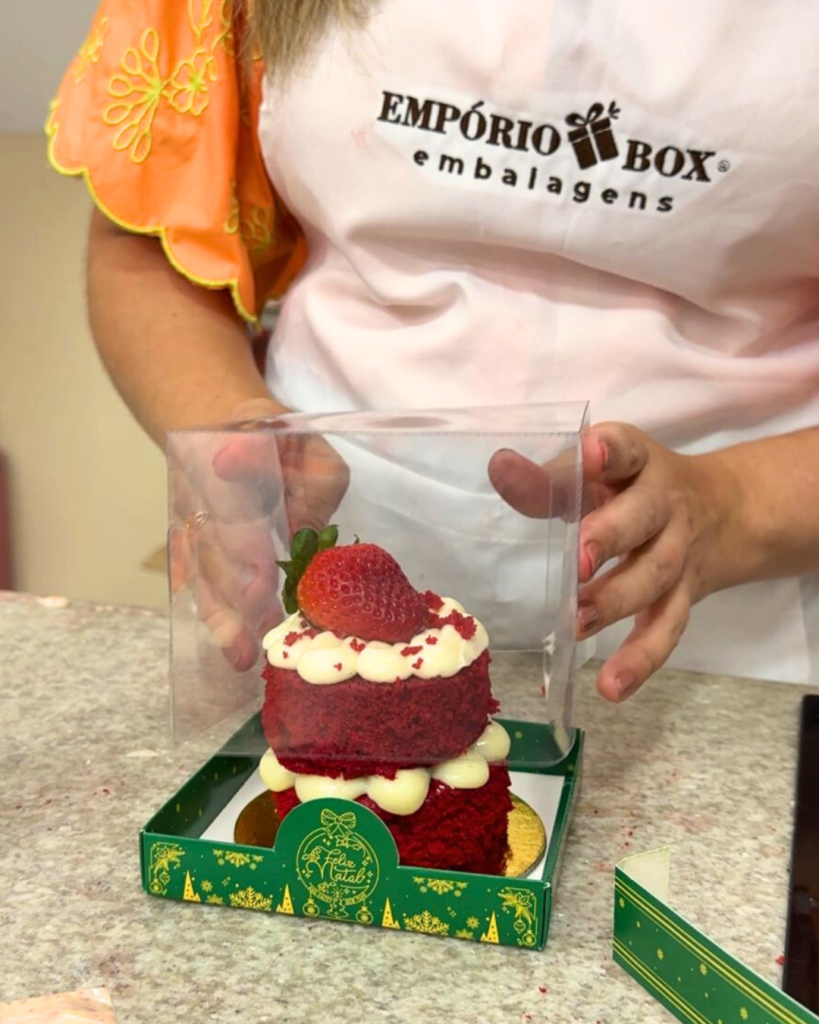 Embalagem natalina para bolo 